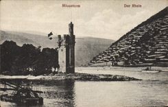 VINTAGE POSTCARD Mauseturm Der Rhein