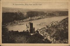 VINTAGE POSTCARD St Goarshausen Burg Katz Und St goar