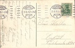 VINTAGE POSTCARD Chemnitz Rathaus MIT Beckerdenkmal