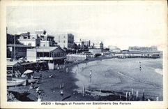 VINTAGE POSTCARD Anzio Splaggla Di Ponente Idiot Stabilimento Dea Fortuna