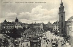 CPA Frankfurt A M Schillerplatz M Hauptwache Katharinenkirche Tramway