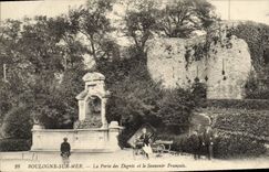 VINTAGE POSTCARD Boulogne On Sea the Gate Of the Degrees And the memory French