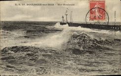 VINTAGE POSTCARD Boulogne On Sea Surging Sea
