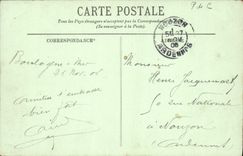 VINTAGE POSTCARD Boulogne On Sea Destroyer With the Port Boat Train