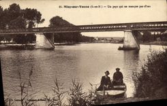 VINTAGE POSTCARD Misy On Yonne a Country Which Does not miss water Barque