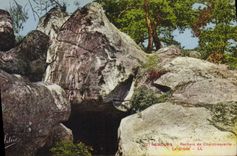 VINTAGE POSTCARD Nemours Rocks De Chaintreauville the Cave