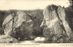 VINTAGE POSTCARD Barbizon the Rock Faidherbe Drill of Fontainebleau