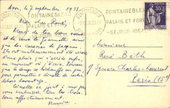 VINTAGE POSTCARD Fontainebleau the Palate Cascades