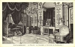VINTAGE POSTCARD Fontainebleau the Palate the room has to sleep of Napoleon 1st