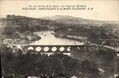 VINTAGE POSTCARD the bridge of Separate Boulogne Saint Cloud and the Valerien Mount