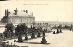 VINTAGE POSTCARD Park of Saint Cloud Horizon of Paris Eiffel Tower