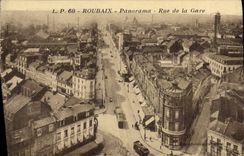 CPA Roubaix Panorama Rue de la Gare
