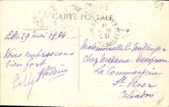 VINTAGE POSTCARD Douai Statue of Jeanne d' Arc Places Jeanne d' Arc At the Restoring Capon of Bruges