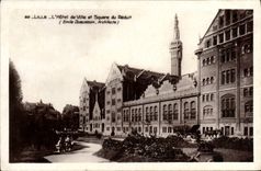 VINTAGE POSTCARD Lille the Town hall and Public garden of the Tiny room Emile Dubuisson
