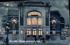 VINTAGE POSTCARD Provisional Lille Theatry the Night