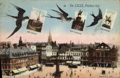 VINTAGE POSTCARD Lille Swallows