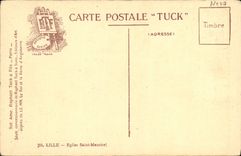 VINTAGE POSTCARD Lille Church Maurice Saint