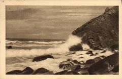 VINTAGE POSTCARD Almost it of Quiberon Rocks and point of Bara port
