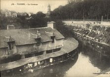VINTAGE POSTCARD Valves Garenne Laundrette Lavender fields