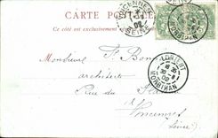 Procesión de Deyrole del Th de la POSTAL de la VENDIMIA del traje de Bretaña del folklore de la mañana