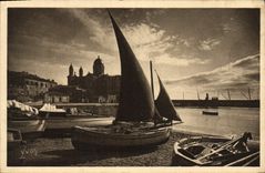 CPA Saint Raphael Le port et Notre Dame de la Victoire Bateaux