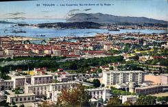 CPA Toulon Les Casernes Sainte Anne et la Rade
