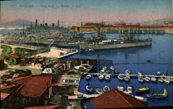 VINTAGE POSTCARD Toulon Seen On the Roads Boats