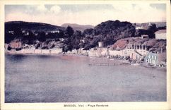 VINTAGE POSTCARD Bandol Renecros Beach