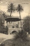 Quiosco de Hyeres de la POSTAL de la VENDIMIA y jardín público
