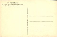 POSTAL Hyeres de la VENDIMIA la puerta co. Claire en la ciudad vieja