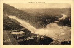 VINTAGE POSTCARD Eguzon the Hollow Picturesque one View of the stopping towards the bridge of the Islands