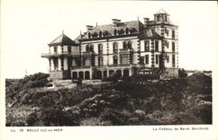 VINTAGE POSTCARD Beautiful Island at sea the Castle of Sarah Bernhardt