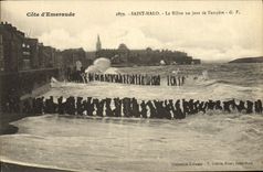 CPA Cote d'Emeraude Saint Malo Le Sillon Un Jour De Tempete