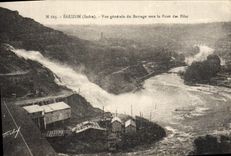 CPA Eguzon Vue Generale Du Barrage Vers Le Pont Des Piles