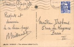 VINTAGE POSTCARD St Malo Seen Air