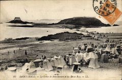 CPA Saint Malo La Greve De Bon Secours Et Les Deux Beys