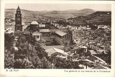 VINTAGE POSTCARD Puy View And Seen Side Of the cathedral