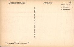 VINTAGE POSTCARD Puy La Chapelle Saint Michel
