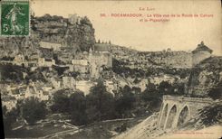 VINTAGE POSTCARD the Batch Rocamadour Vi9lle Seen Of the Road Of Cahors And the pigeon one