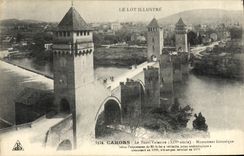 VINTAGE POSTCARD the Batch Illustrates Cahors the Batch Valentre