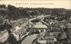 CPA Dinan Vue Generale Du Port Prise Du Viaduc