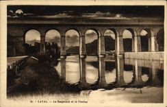 POSTAL Laval de la VENDIMIA el baño y el viaducto