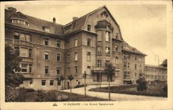 POSTAL Aubure de la VENDIMIA el sanatorio grande