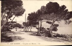 CPA Cap Martin Vue Prise Sur Menton