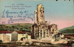 VINTAGE POSTCARD La Turbie Road Of the Cornice Tower of Auguste