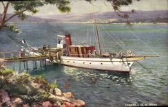 VINTAGE POSTCARD Cannes Island De Lerins Boat