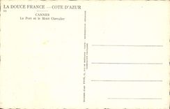 VINTAGE POSTCARD Soft France Dimensions Cannes Azure the Port And the Mount Knight Boats