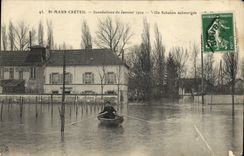 VINTAGE POSTCARD St Maur Creteil Floods Of January 1910 Villa Schaken submergee