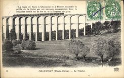 CPA Chaumont Le Viaduc Train