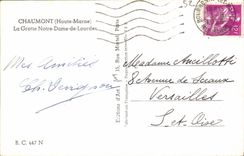 CPM Chaumont La grotte Notre Dame de lourdes